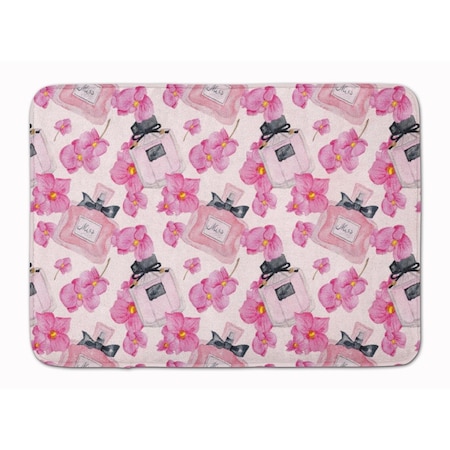 Micasa Watercolor Pink Flowers & Perfume Machine Washable Memory Foam Mat MI750463